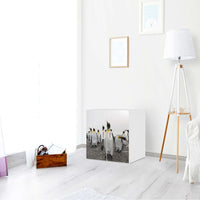 Selbstklebende Folie Penguin Family - IKEA Stuva / Fritids Schrank - 2 kleine Türen - Kinderzimmer