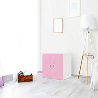 Selbstklebende Folie Pink Light - IKEA Stuva / Fritids Schrank - 2 kleine Türen - Kinderzimmer