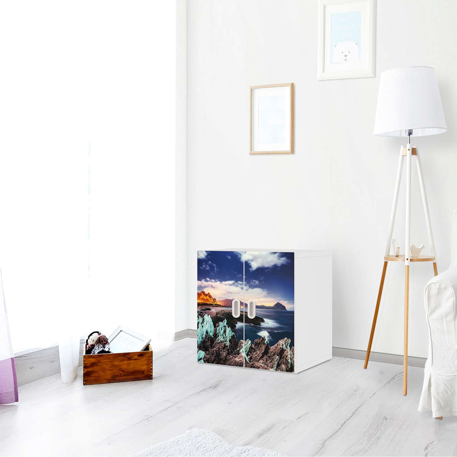 Selbstklebende Folie Seaside - IKEA Stuva / Fritids Schrank - 2 kleine Türen - Kinderzimmer