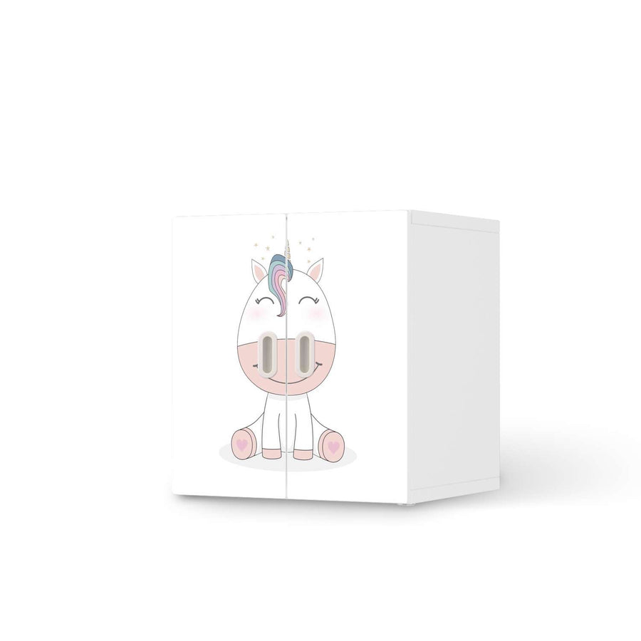 Selbstklebende Folie Baby Unicorn - IKEA Stuva / Fritids Schrank - 2 kleine Türen  - weiss