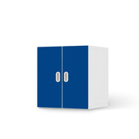 Selbstklebende Folie Blau Dark - IKEA Stuva / Fritids Schrank - 2 kleine Türen  - weiss