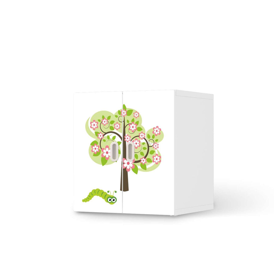 Selbstklebende Folie Blooming Tree - IKEA Stuva / Fritids Schrank - 2 kleine Türen  - weiss
