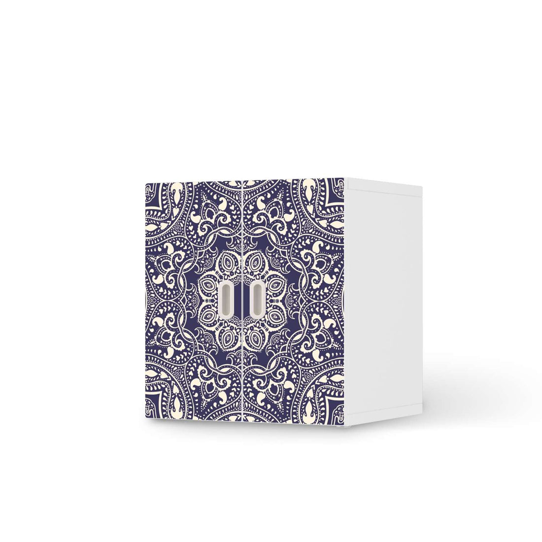 Selbstklebende Folie Blue Mandala - IKEA Stuva / Fritids Schrank - 2 kleine Türen  - weiss