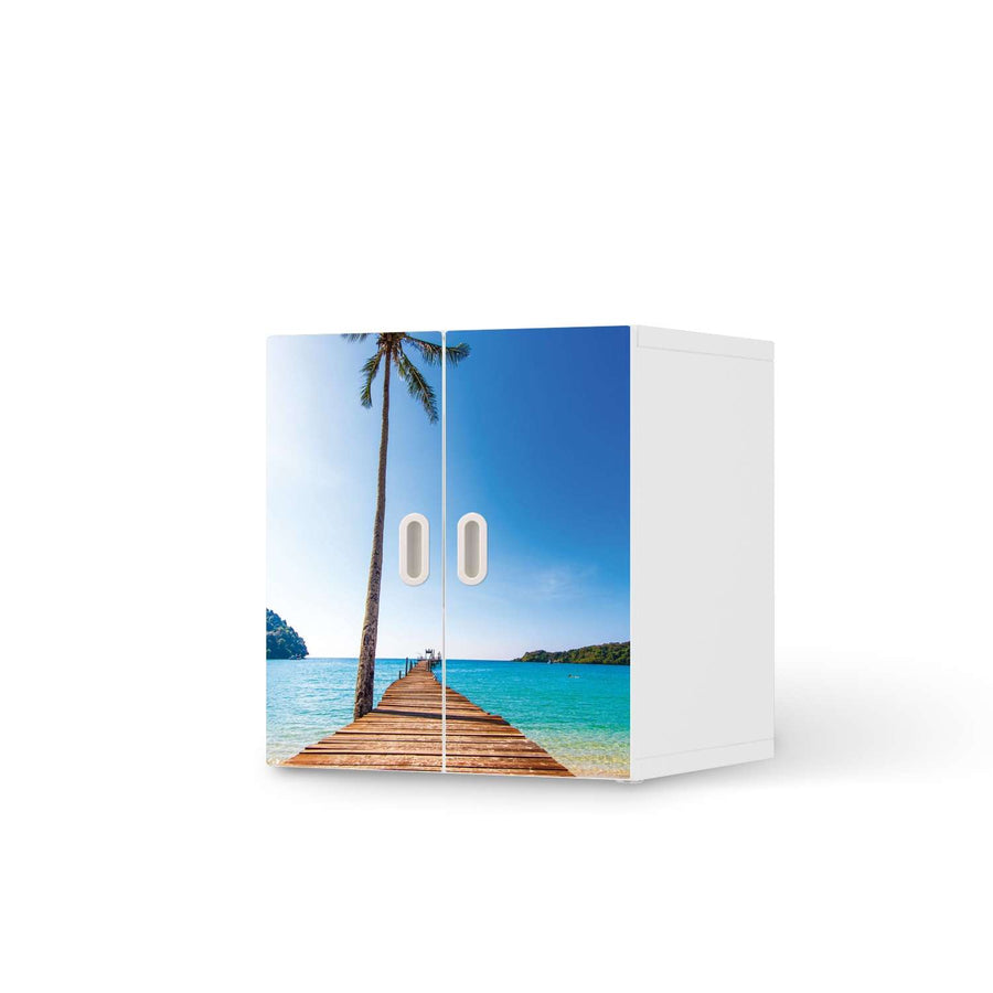 Selbstklebende Folie Caribbean - IKEA Stuva / Fritids Schrank - 2 kleine Türen  - weiss