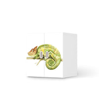 Selbstklebende Folie Chameleon - IKEA Stuva / Fritids Schrank - 2 kleine Türen  - weiss