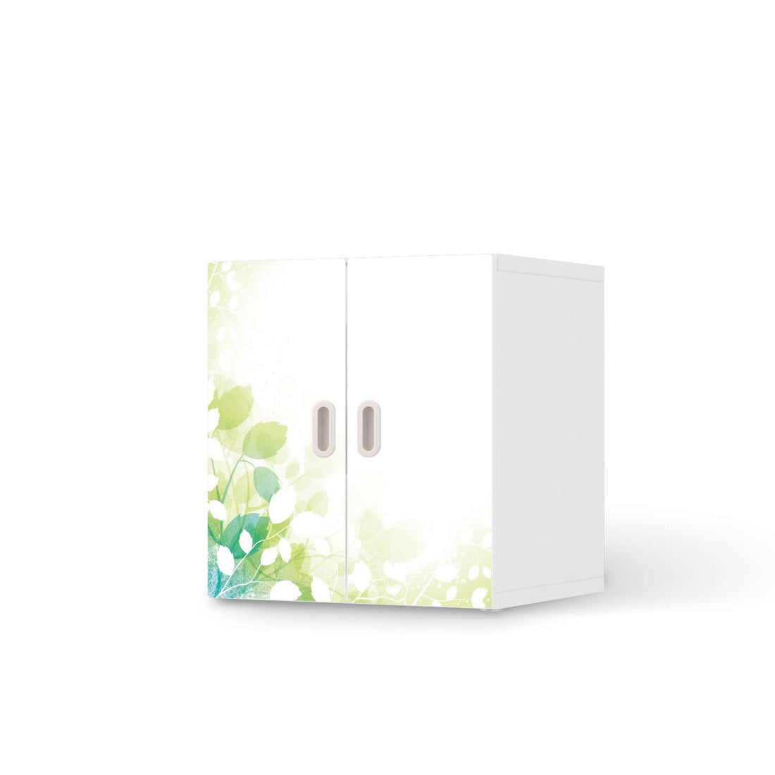 Selbstklebende Folie Flower Light - IKEA Stuva / Fritids Schrank - 2 kleine Türen  - weiss