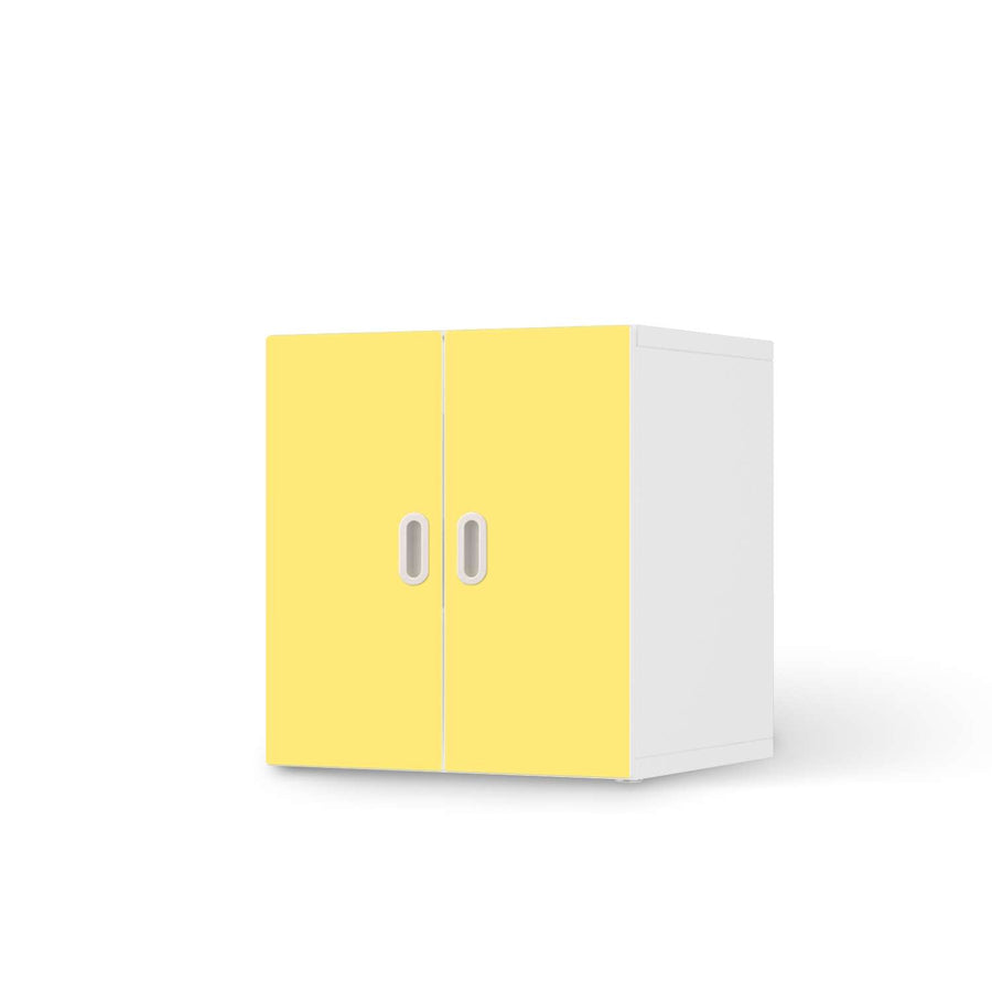 Selbstklebende Folie Gelb Light - IKEA Stuva / Fritids Schrank - 2 kleine Türen  - weiss