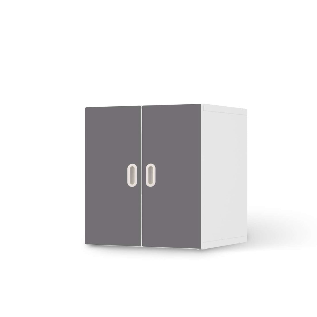 Selbstklebende Folie Grau Light - IKEA Stuva / Fritids Schrank - 2 kleine Türen  - weiss