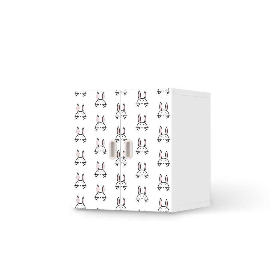 Selbstklebende Folie Hoppel - IKEA Stuva / Fritids Schrank - 2 kleine Türen  - weiss