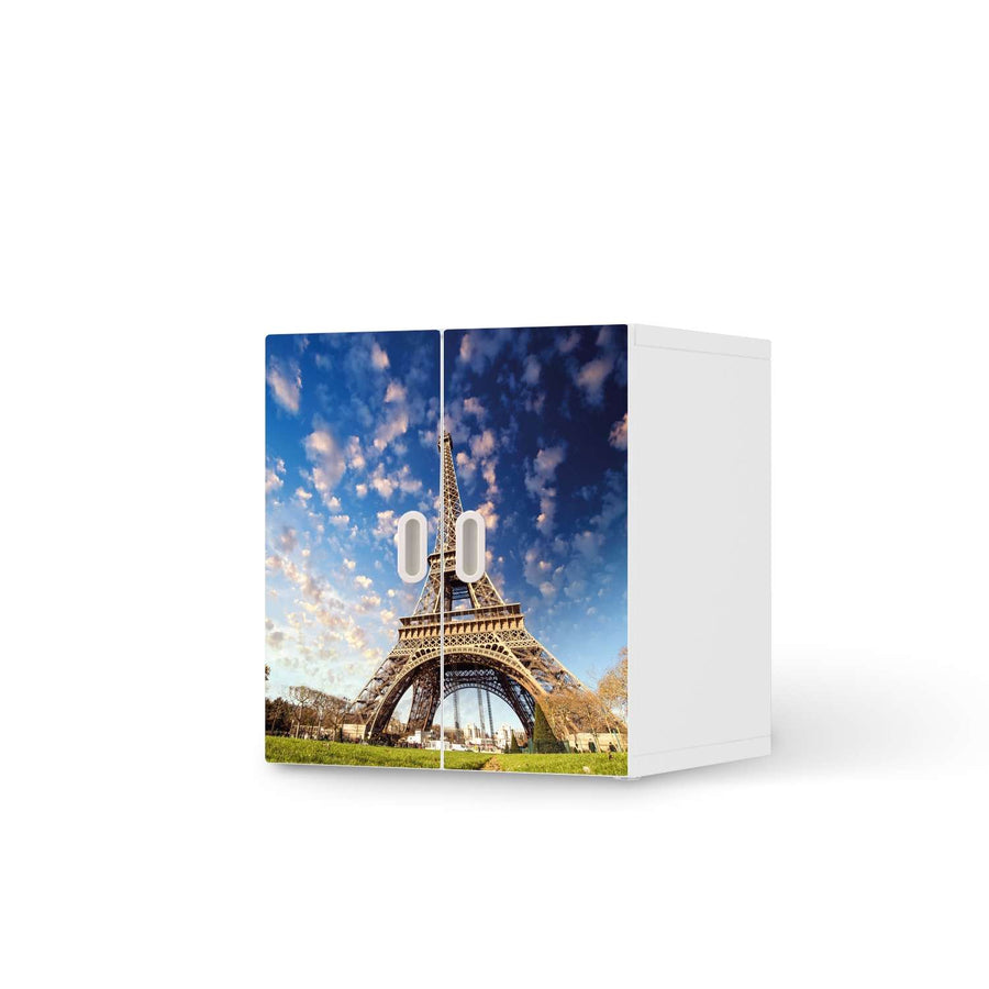 Selbstklebende Folie La Tour Eiffel - IKEA Stuva / Fritids Schrank - 2 kleine Türen  - weiss