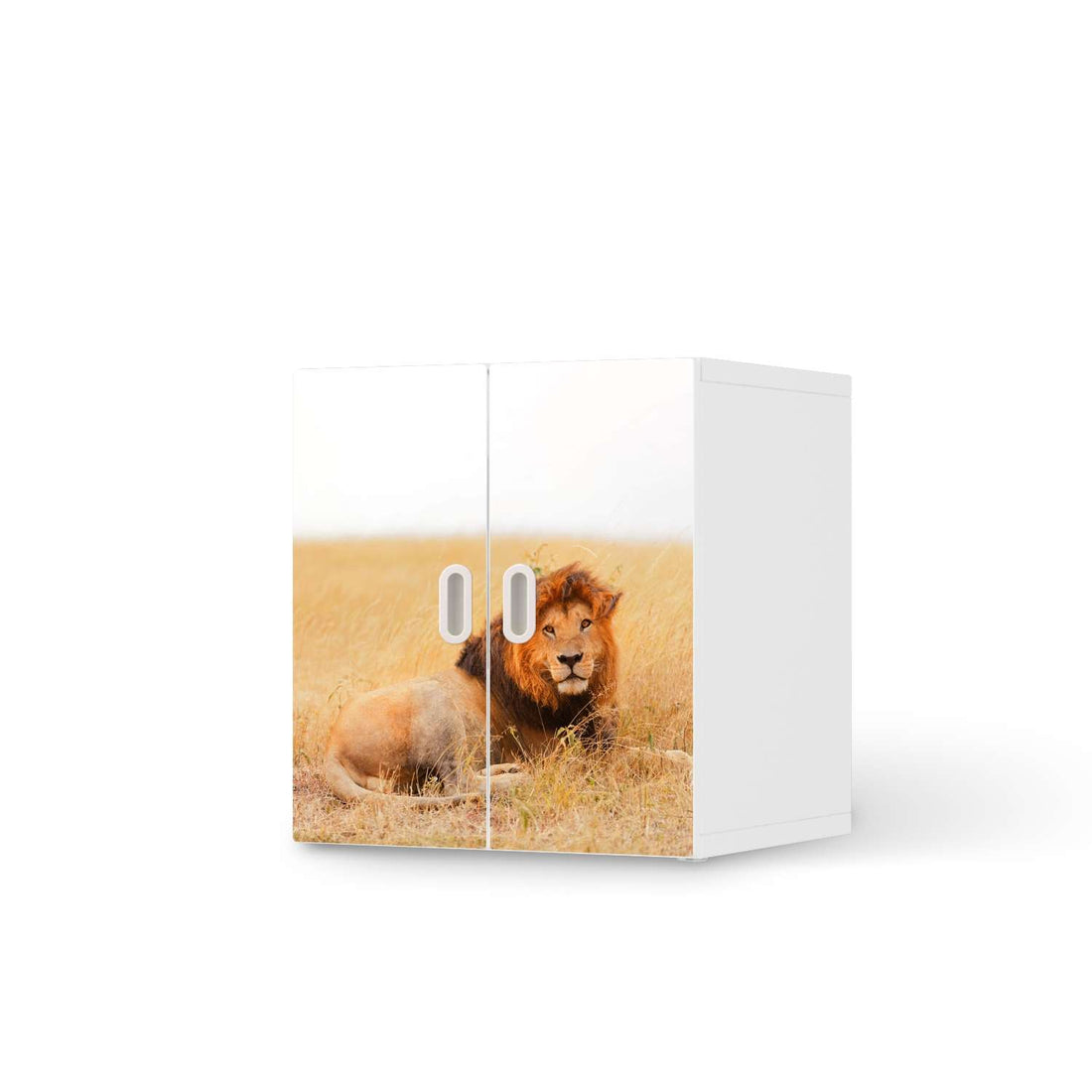 Selbstklebende Folie Lion King - IKEA Stuva / Fritids Schrank - 2 kleine Türen  - weiss