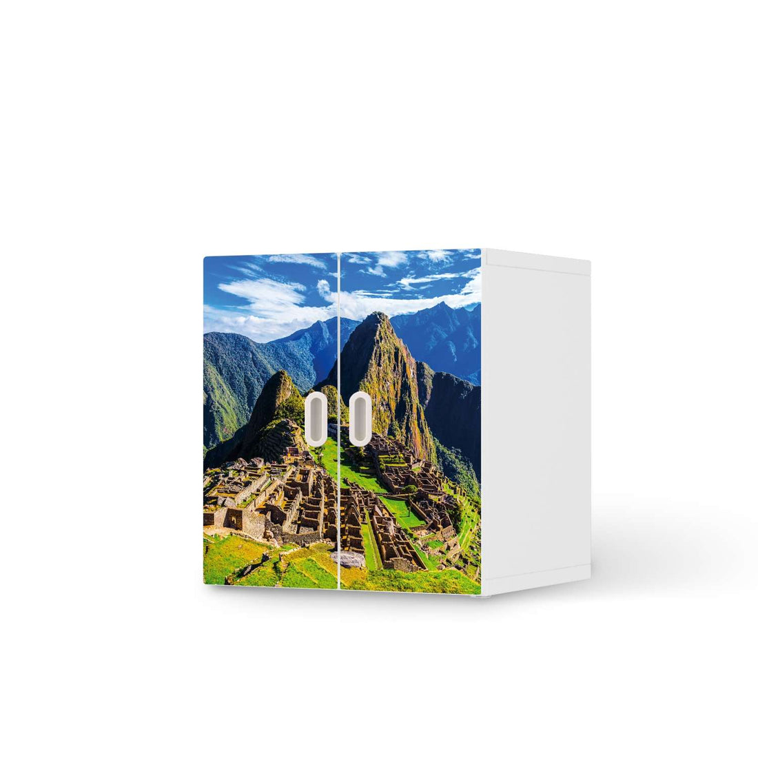 Selbstklebende Folie Machu Picchu - IKEA Stuva / Fritids Schrank - 2 kleine Türen  - weiss