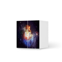 Selbstklebende Folie Nebula - IKEA Stuva / Fritids Schrank - 2 kleine Türen  - weiss
