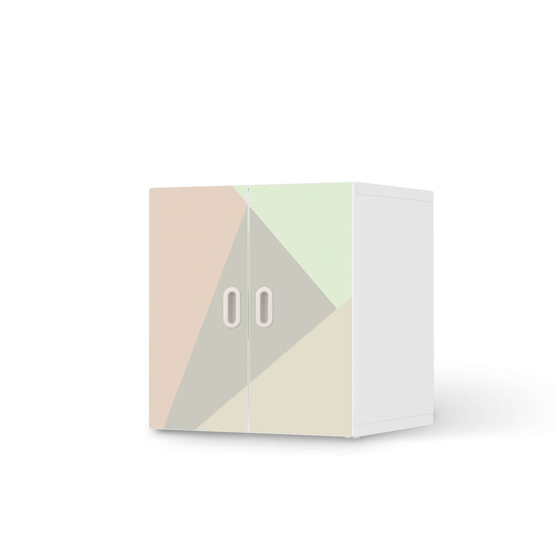 Selbstklebende Folie Pastell Geometrik - IKEA Stuva / Fritids Schrank - 2 kleine Türen  - weiss
