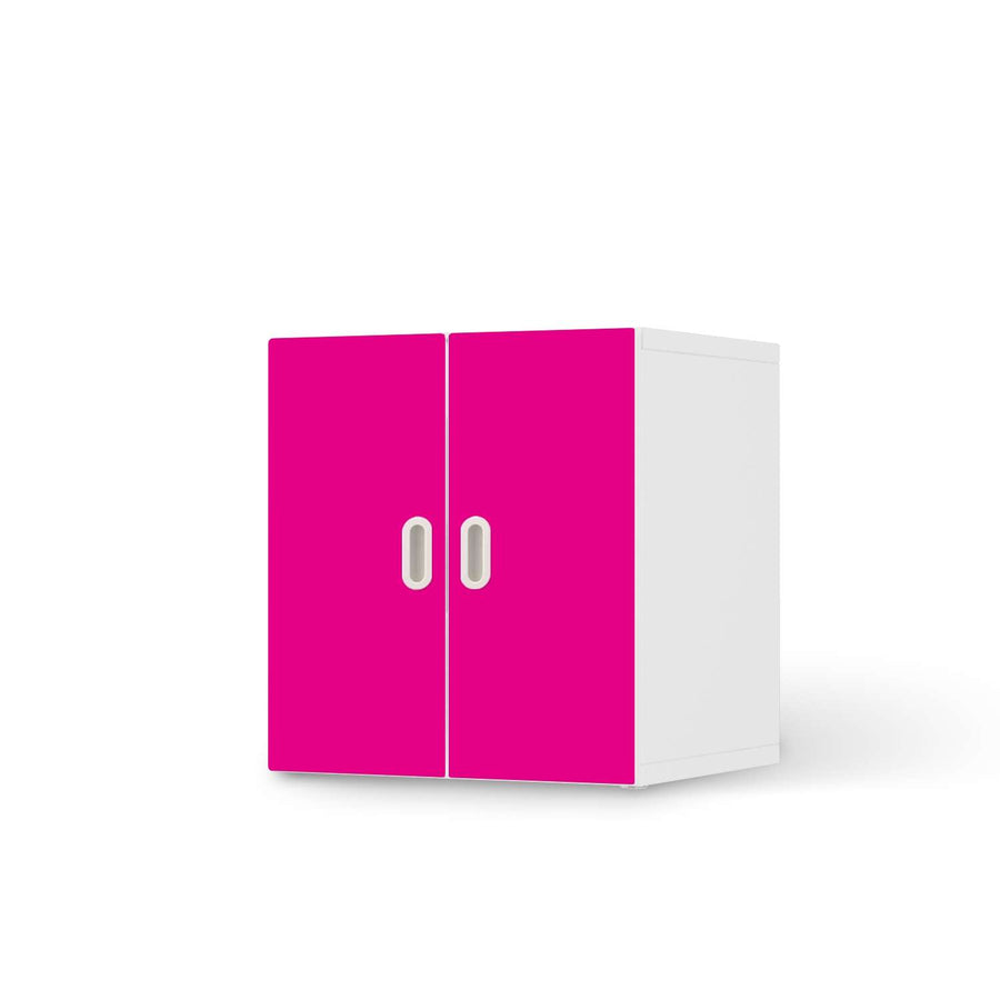 Selbstklebende Folie Pink Dark - IKEA Stuva / Fritids Schrank - 2 kleine Türen  - weiss