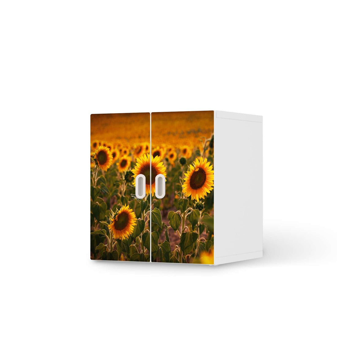 Selbstklebende Folie Sunflowers - IKEA Stuva / Fritids Schrank - 2 kleine Türen  - weiss