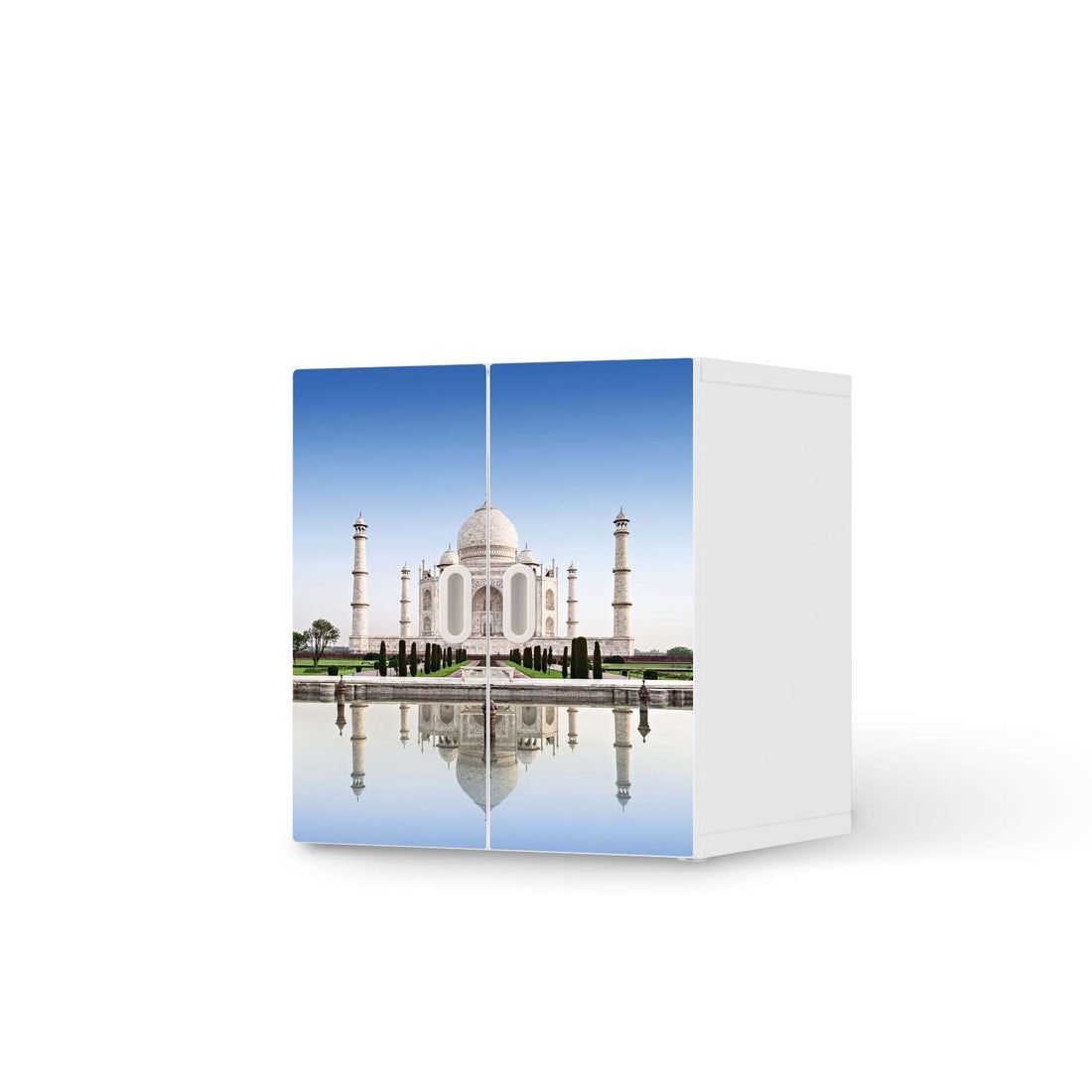 Selbstklebende Folie Taj Mahal - IKEA Stuva / Fritids Schrank - 2 kleine Türen  - weiss