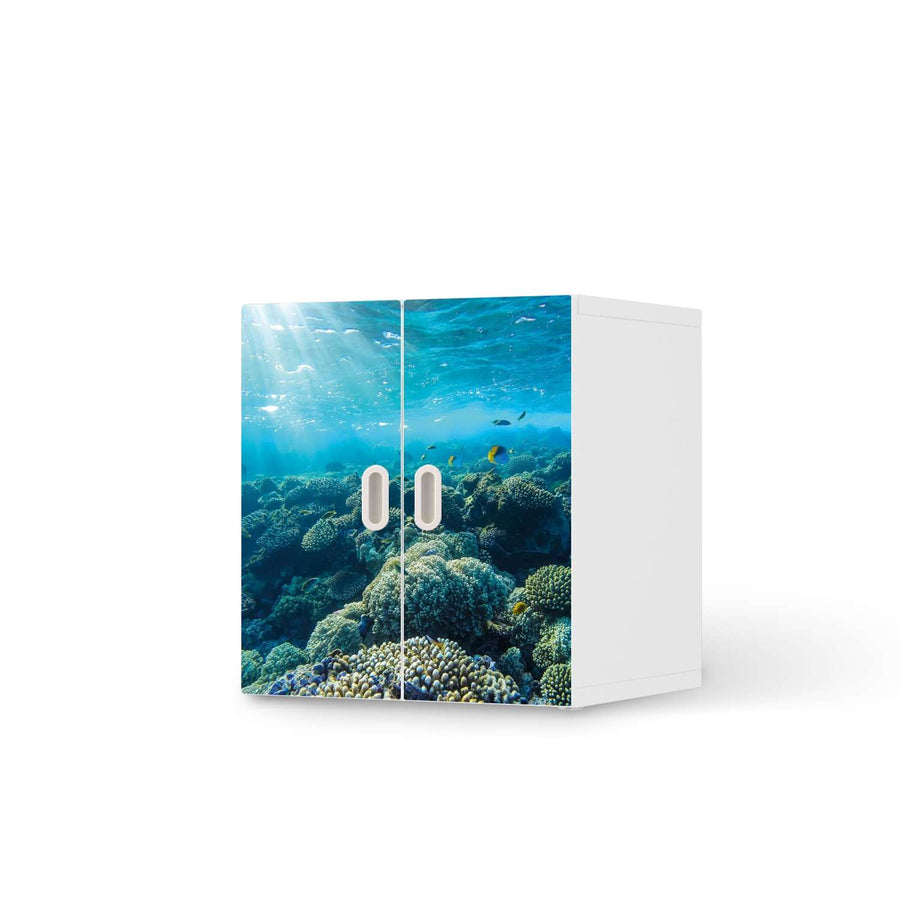 Selbstklebende Folie Underwater World - IKEA Stuva / Fritids Schrank - 2 kleine Türen  - weiss