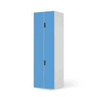 Selbstklebende Folie Blau Light - IKEA Stuva kombiniert - 2 große Türen und 2 kleine Türen (Kombination 2)  - weiss