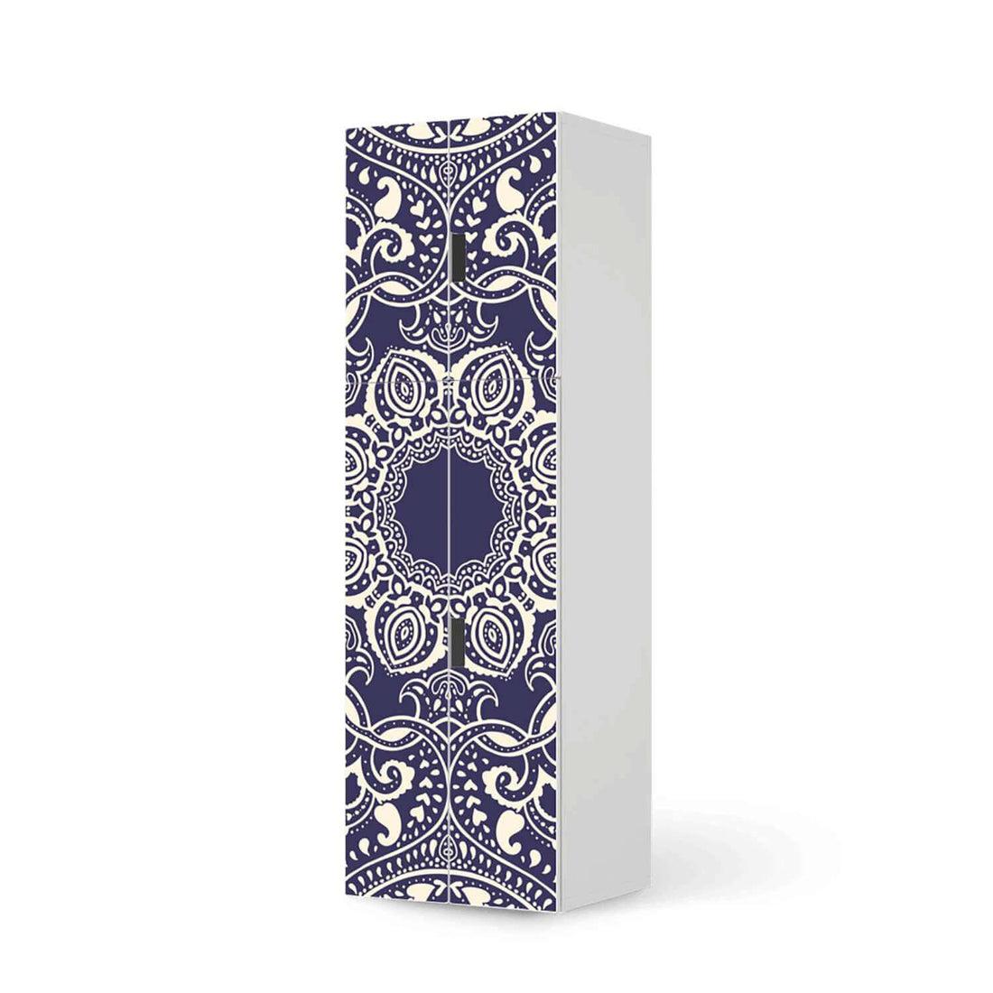 Selbstklebende Folie Blue Mandala - IKEA Stuva kombiniert - 2 große Türen und 2 kleine Türen (Kombination 2)  - weiss