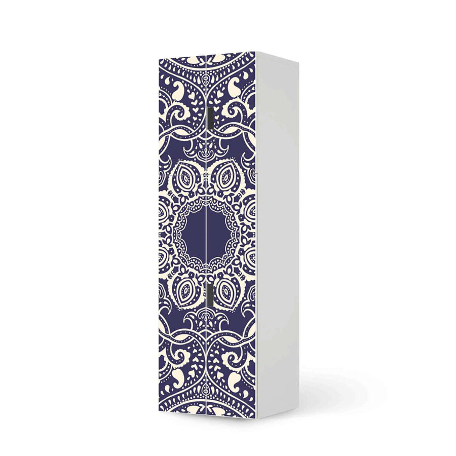 Selbstklebende Folie Blue Mandala - IKEA Stuva kombiniert - 2 große Türen und 2 kleine Türen (Kombination 2)  - weiss