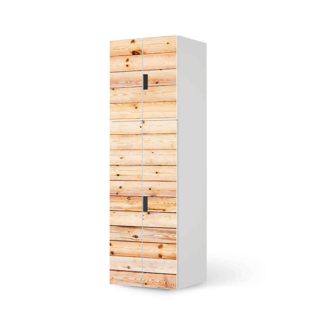 Selbstklebende Folie Bright Planks - IKEA Stuva kombiniert - 2 große Türen und 2 kleine Türen (Kombination 2)  - weiss