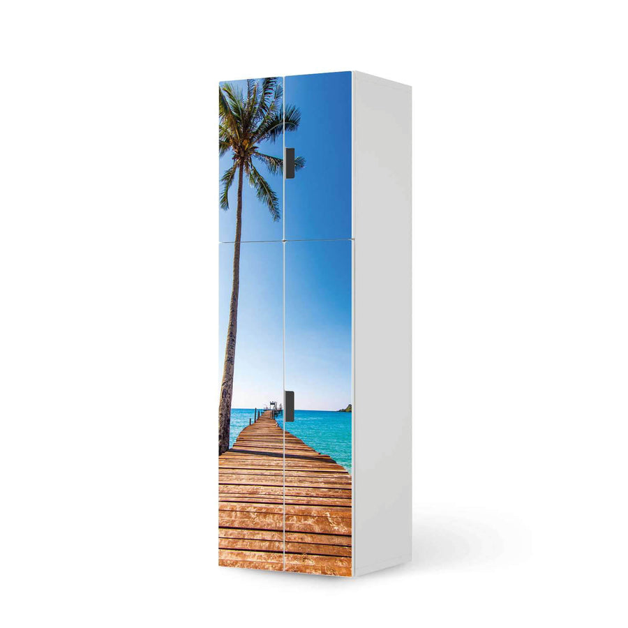 Selbstklebende Folie Caribbean - IKEA Stuva kombiniert - 2 große Türen und 2 kleine Türen (Kombination 2)  - weiss