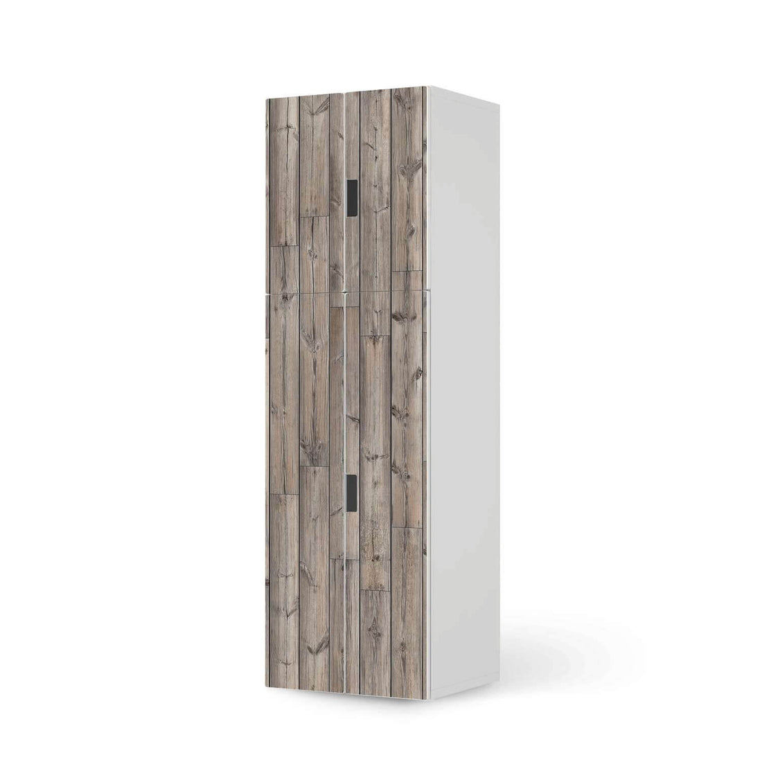 Selbstklebende Folie Dark washed - IKEA Stuva kombiniert - 2 große Türen und 2 kleine Türen (Kombination 2)  - weiss