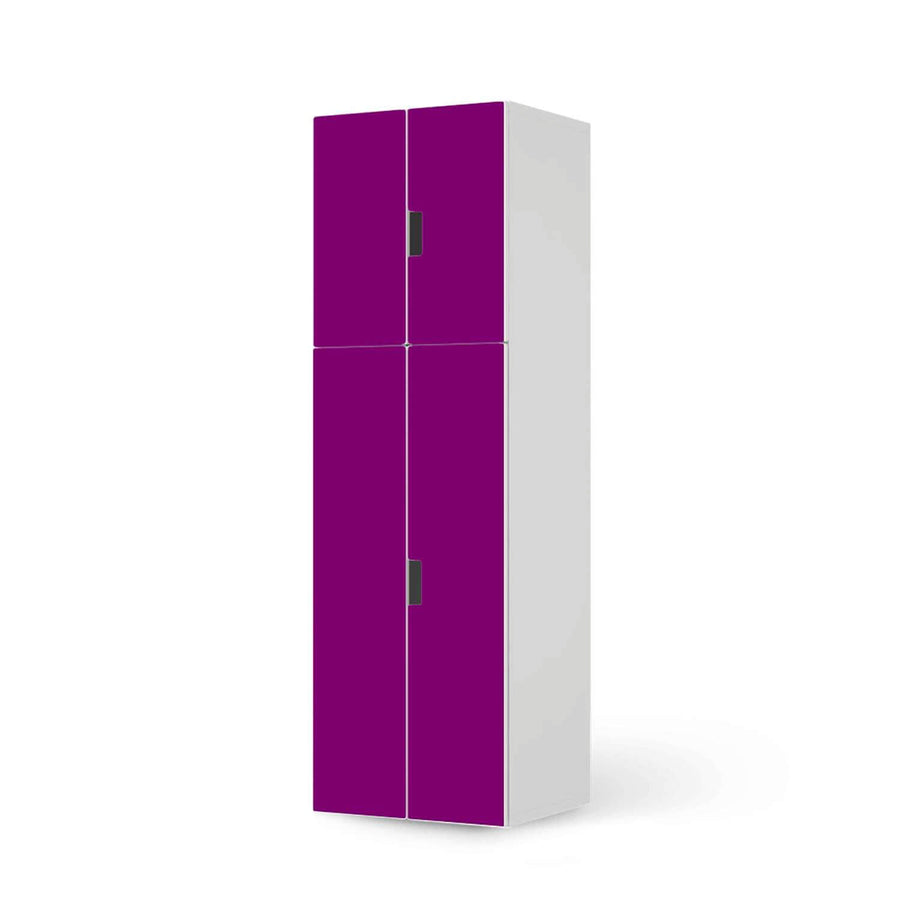 Selbstklebende Folie Flieder Dark - IKEA Stuva kombiniert - 2 große Türen und 2 kleine Türen (Kombination 2)  - weiss