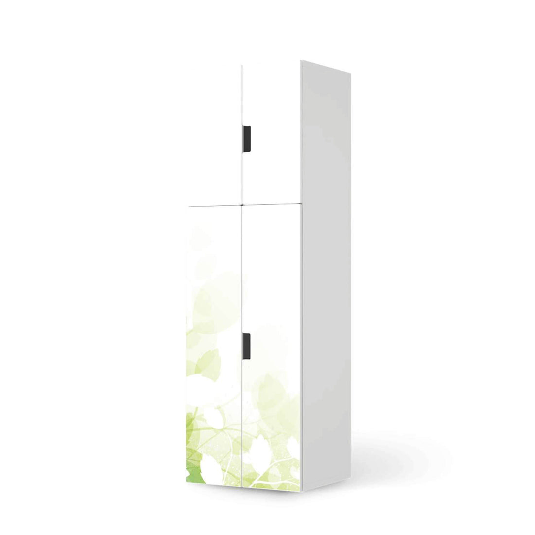 Selbstklebende Folie Flower Light - IKEA Stuva kombiniert - 2 große Türen und 2 kleine Türen (Kombination 2)  - weiss