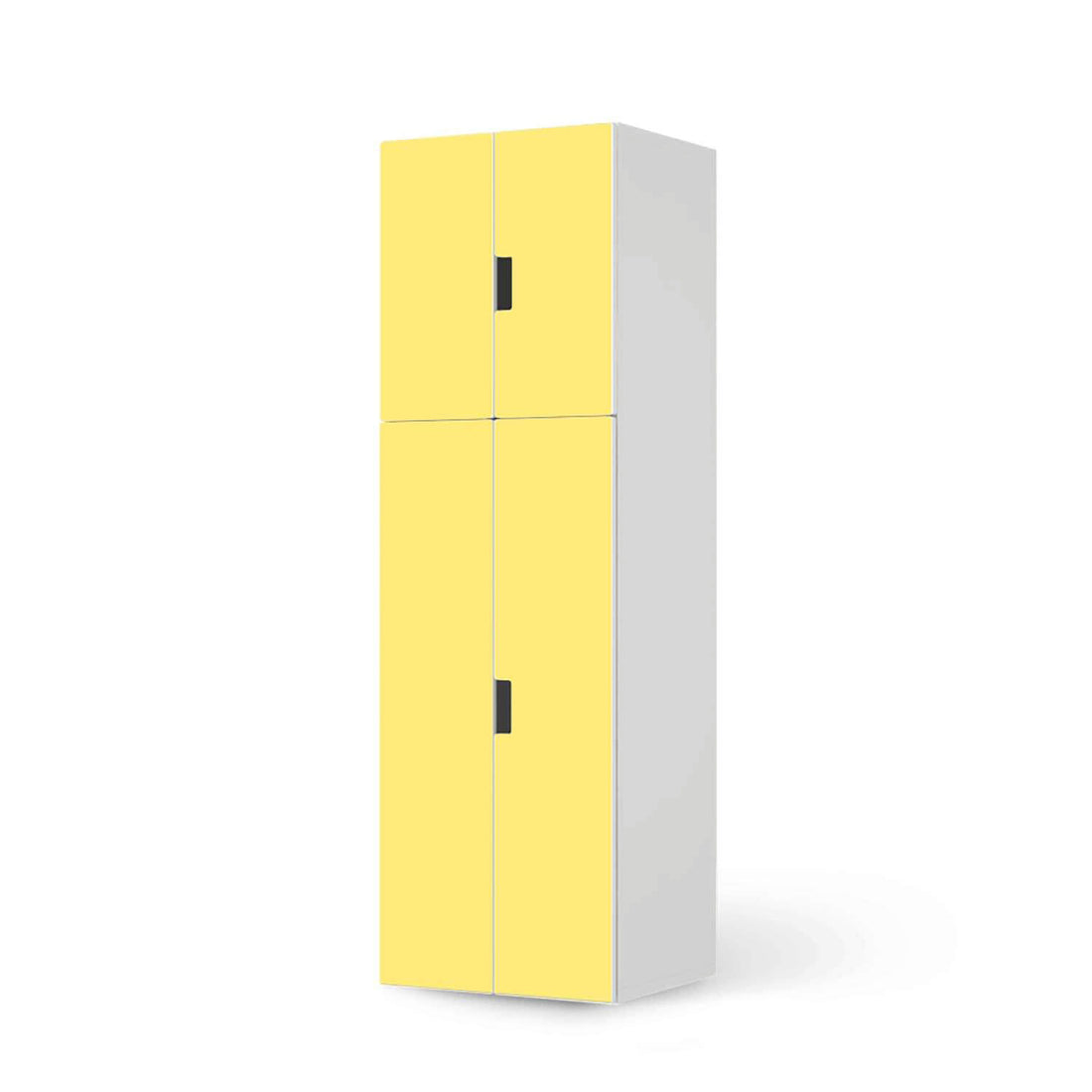 Selbstklebende Folie Gelb Light - IKEA Stuva kombiniert - 2 große Türen und 2 kleine Türen (Kombination 2)  - weiss