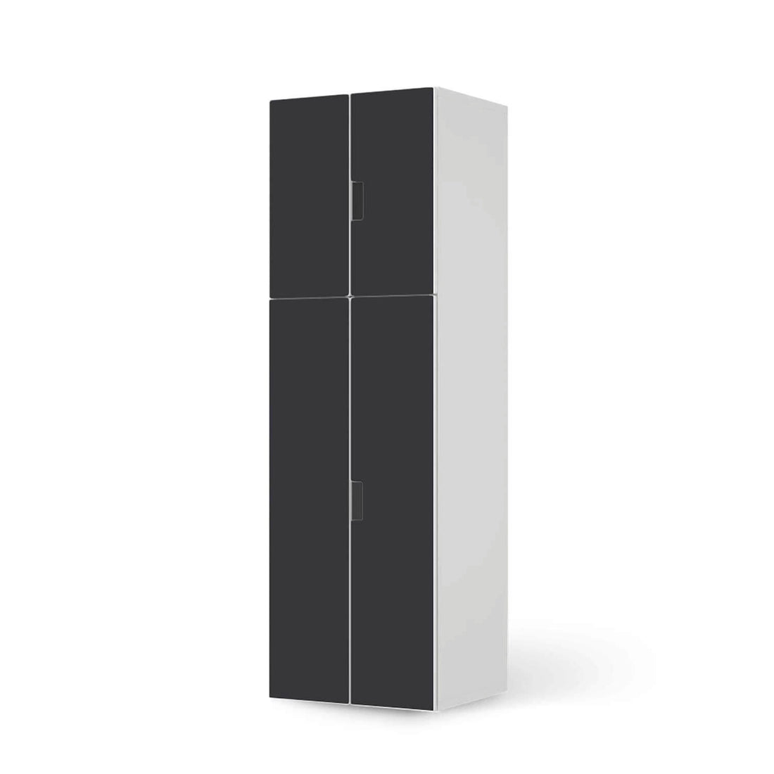 Selbstklebende Folie Grau Dark - IKEA Stuva kombiniert - 2 große Türen und 2 kleine Türen (Kombination 2)  - weiss