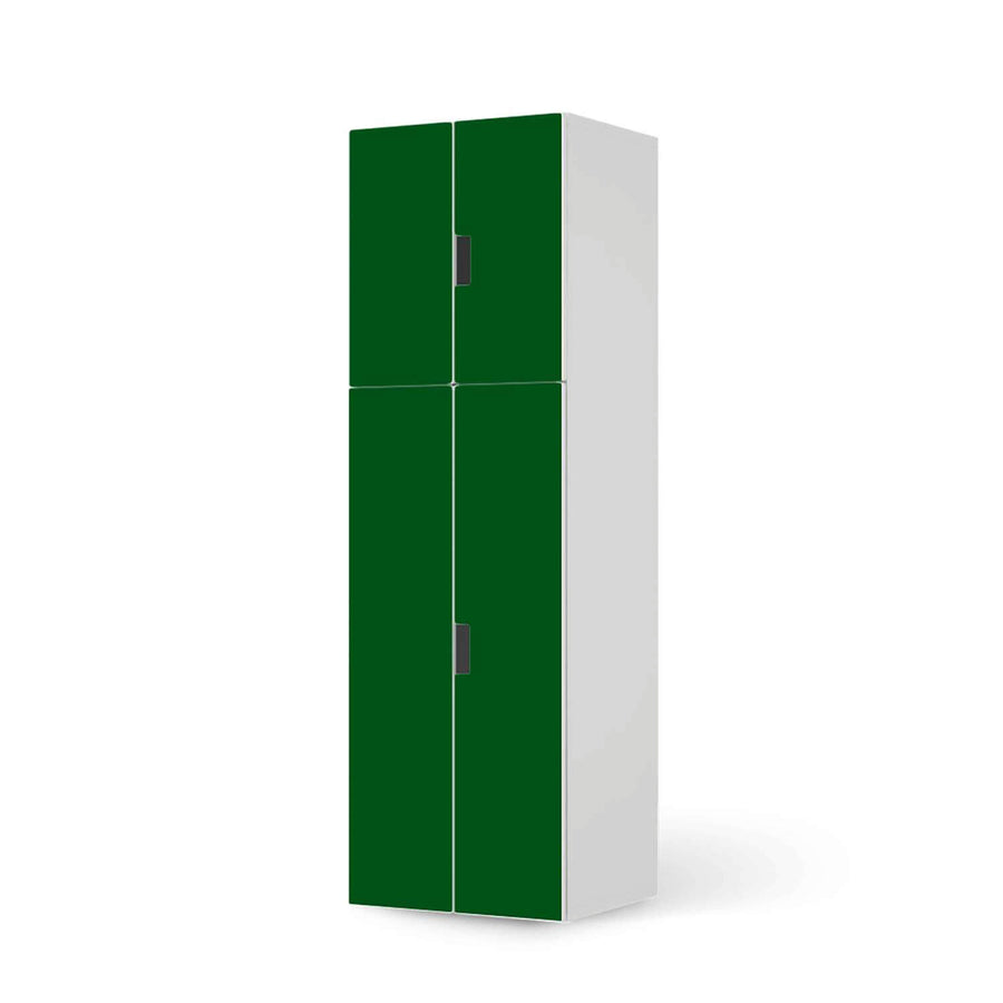 Selbstklebende Folie Grün Dark - IKEA Stuva kombiniert - 2 große Türen und 2 kleine Türen (Kombination 2)  - weiss