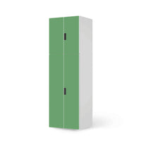 Selbstklebende Folie Grün Light - IKEA Stuva kombiniert - 2 große Türen und 2 kleine Türen (Kombination 2)  - weiss