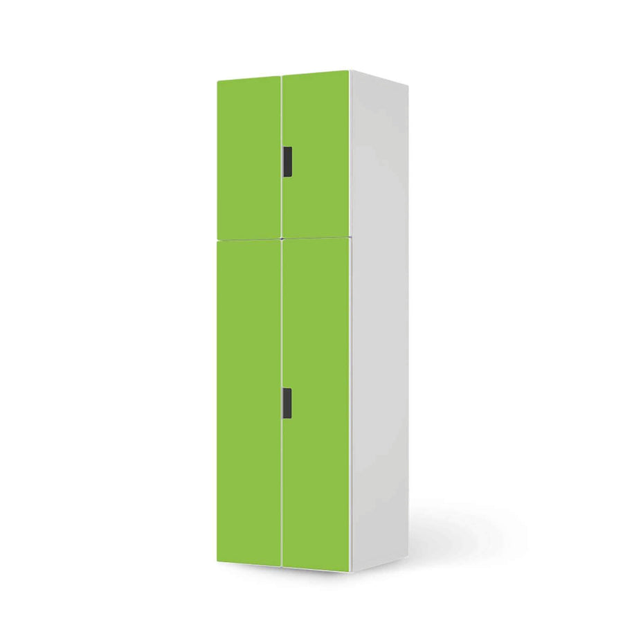 Selbstklebende Folie Hellgrün Dark - IKEA Stuva kombiniert - 2 große Türen und 2 kleine Türen (Kombination 2)  - weiss