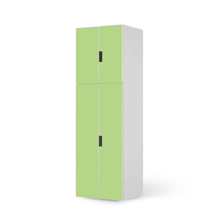 Selbstklebende Folie Hellgrün Light - IKEA Stuva kombiniert - 2 große Türen und 2 kleine Türen (Kombination 2)  - weiss