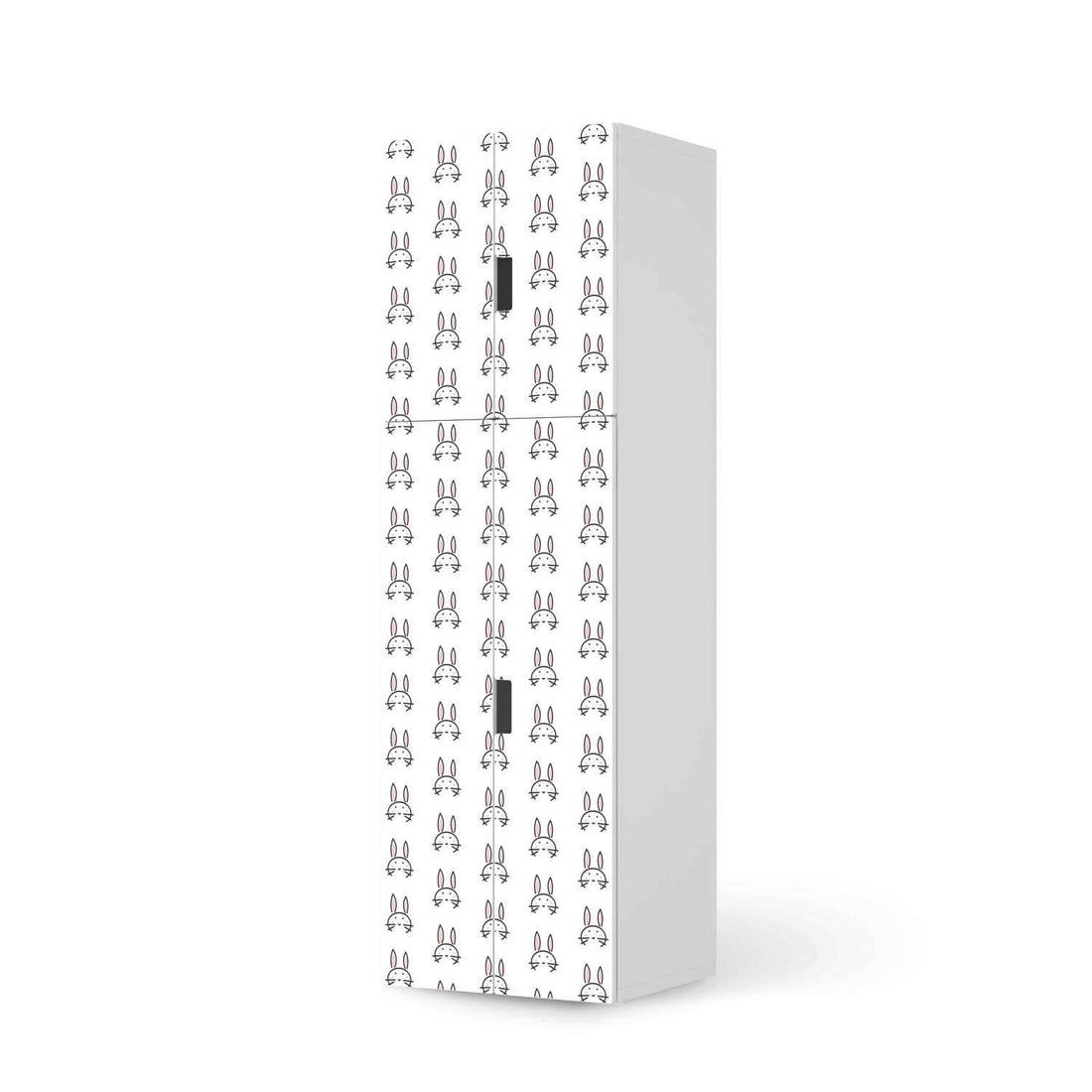 Selbstklebende Folie Hoppel - IKEA Stuva kombiniert - 2 große Türen und 2 kleine Türen (Kombination 2)  - weiss