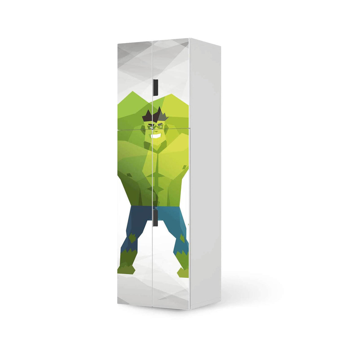 Selbstklebende Folie Mr. Green - IKEA Stuva kombiniert - 2 große Türen und 2 kleine Türen (Kombination 2)  - weiss