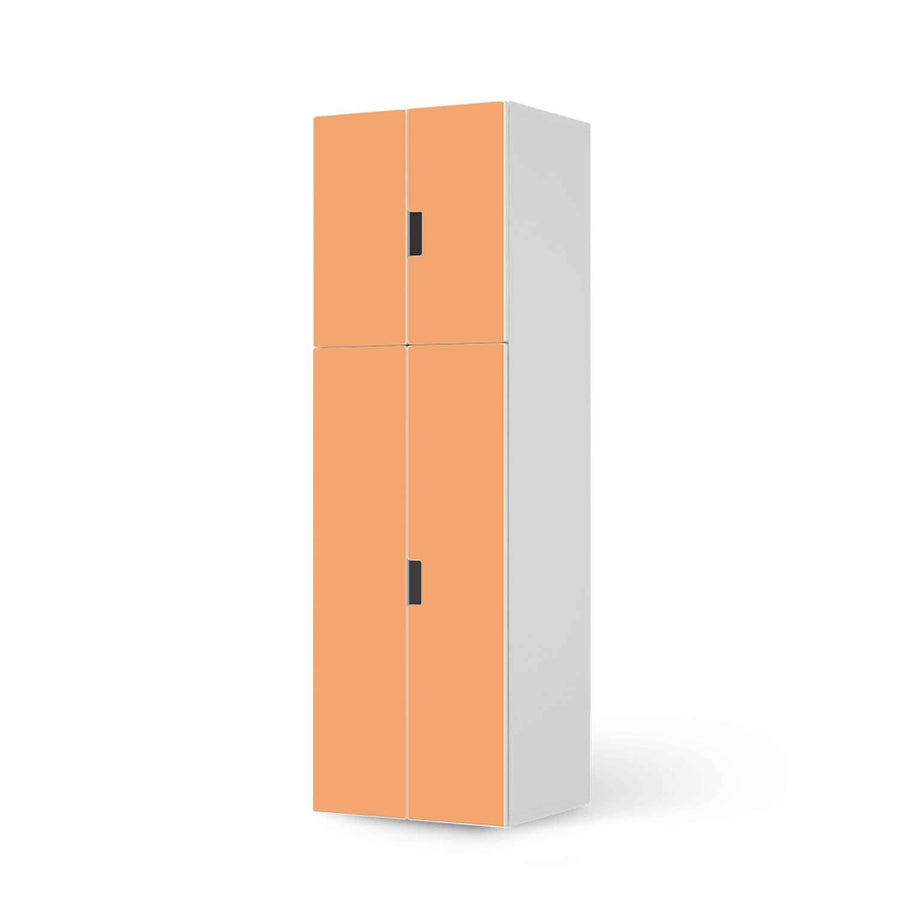 Selbstklebende Folie Orange Light - IKEA Stuva kombiniert - 2 große Türen und 2 kleine Türen (Kombination 2)  - weiss