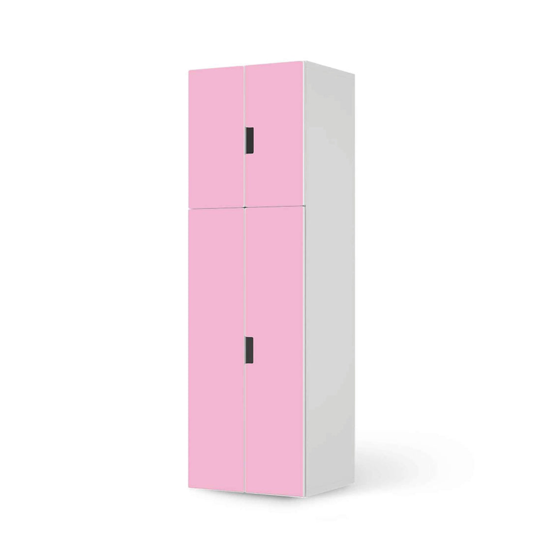 Selbstklebende Folie Pink Light - IKEA Stuva kombiniert - 2 große Türen und 2 kleine Türen (Kombination 2)  - weiss