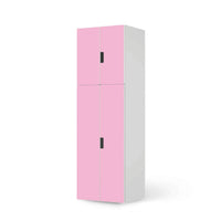 Selbstklebende Folie Pink Light - IKEA Stuva kombiniert - 2 große Türen und 2 kleine Türen (Kombination 2)  - weiss