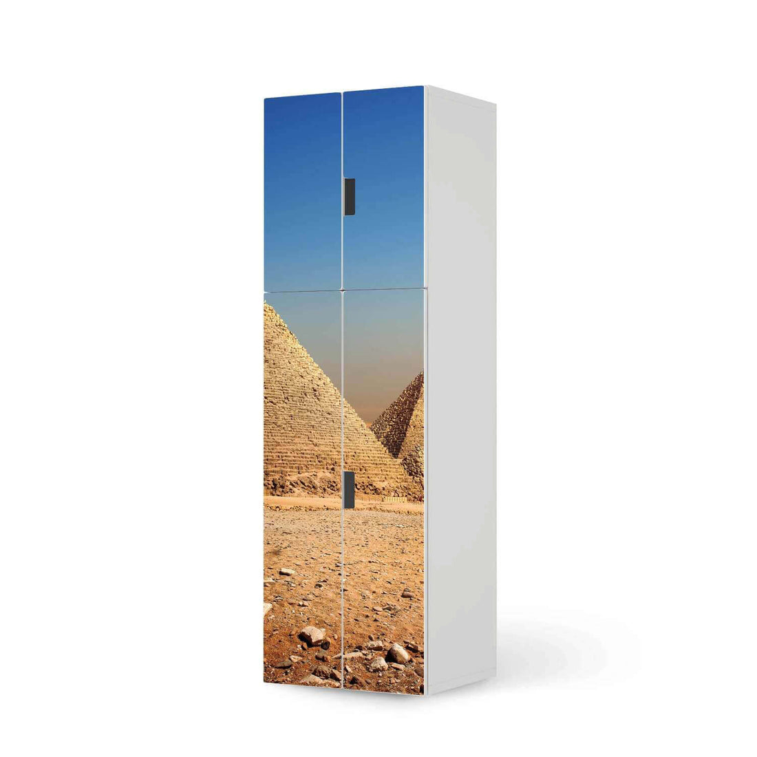 Selbstklebende Folie Pyramids - IKEA Stuva kombiniert - 2 große Türen und 2 kleine Türen (Kombination 2)  - weiss