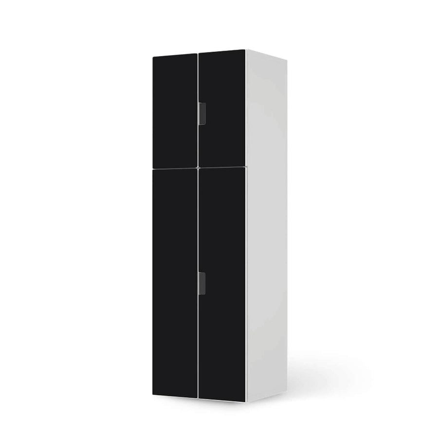 Selbstklebende Folie Schwarz - IKEA Stuva kombiniert - 2 große Türen und 2 kleine Türen (Kombination 2)  - weiss