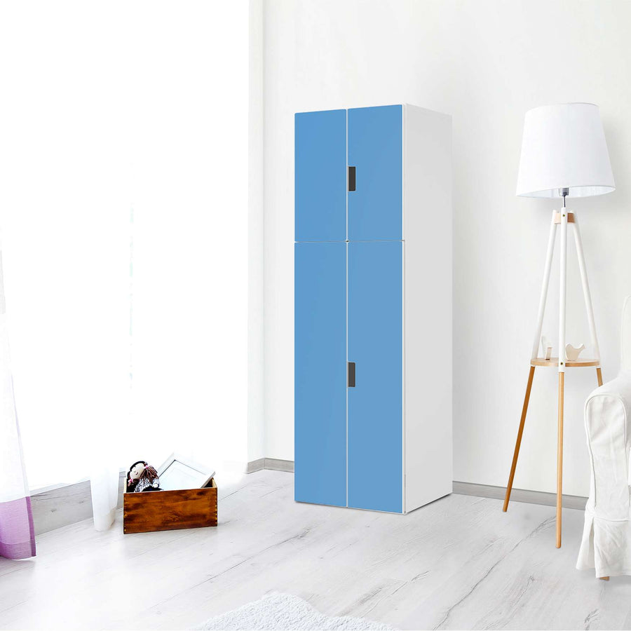 Selbstklebende Folie Blau Light - IKEA Stuva kombiniert - 2 große Türen und 2 kleine Türen (Kombination 2) - Wohnzimmer