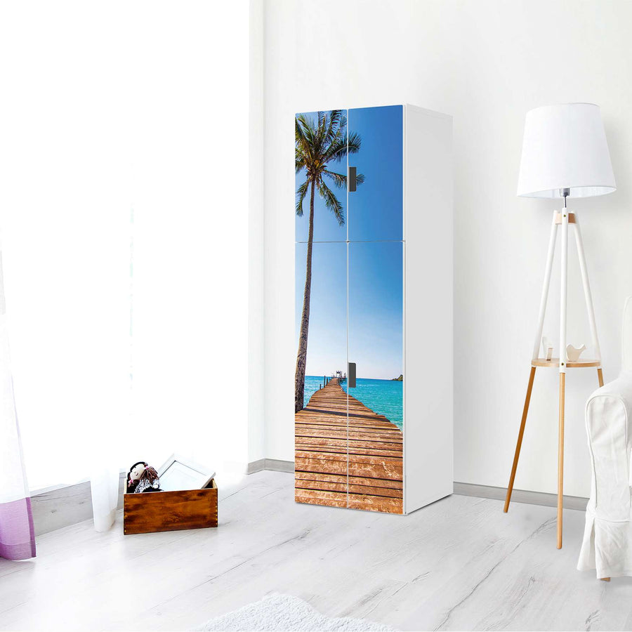 Selbstklebende Folie Caribbean - IKEA Stuva kombiniert - 2 große Türen und 2 kleine Türen (Kombination 2) - Wohnzimmer