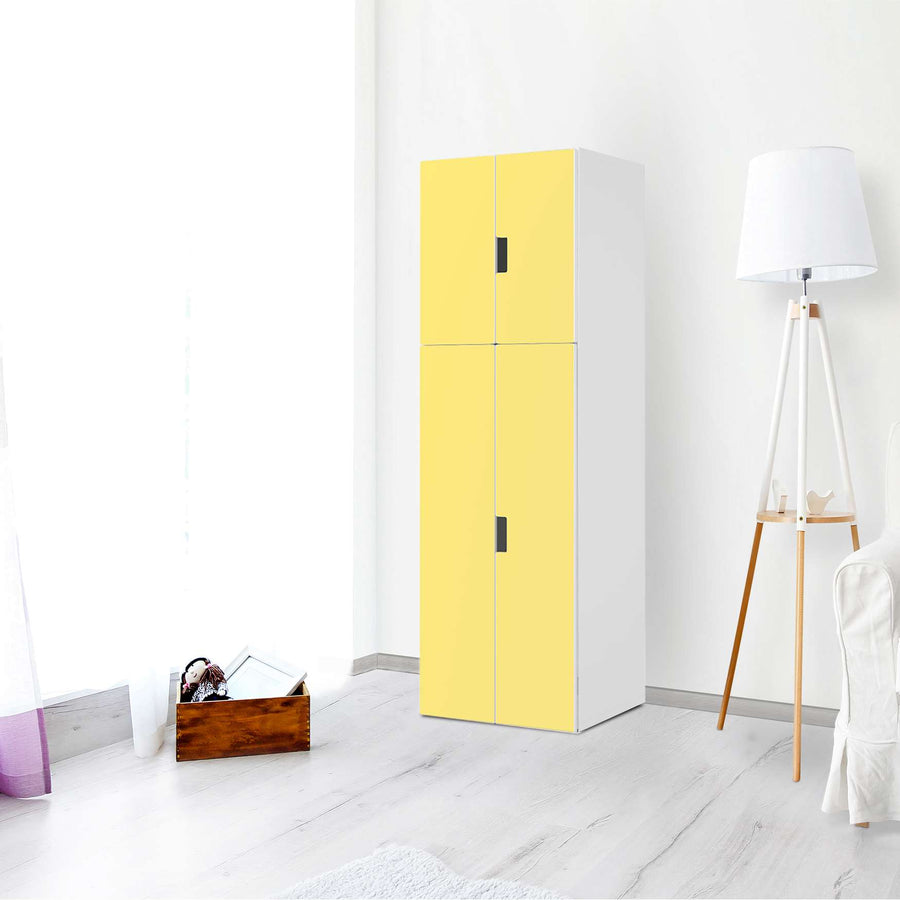Selbstklebende Folie Gelb Light - IKEA Stuva kombiniert - 2 große Türen und 2 kleine Türen (Kombination 2) - Wohnzimmer