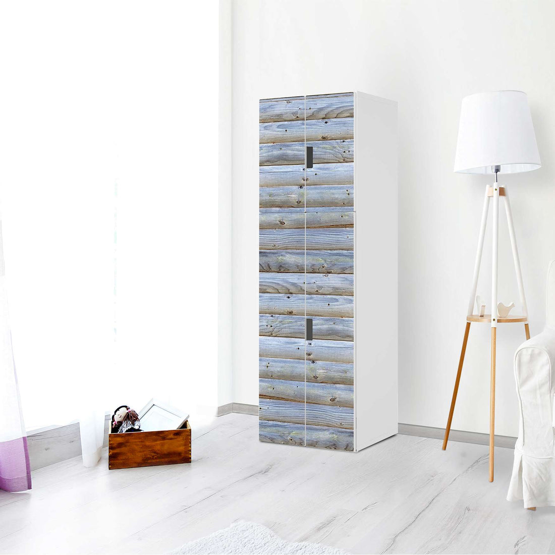 Selbstklebende Folie Greyhound - IKEA Stuva kombiniert - 2 große Türen und 2 kleine Türen (Kombination 2) - Wohnzimmer