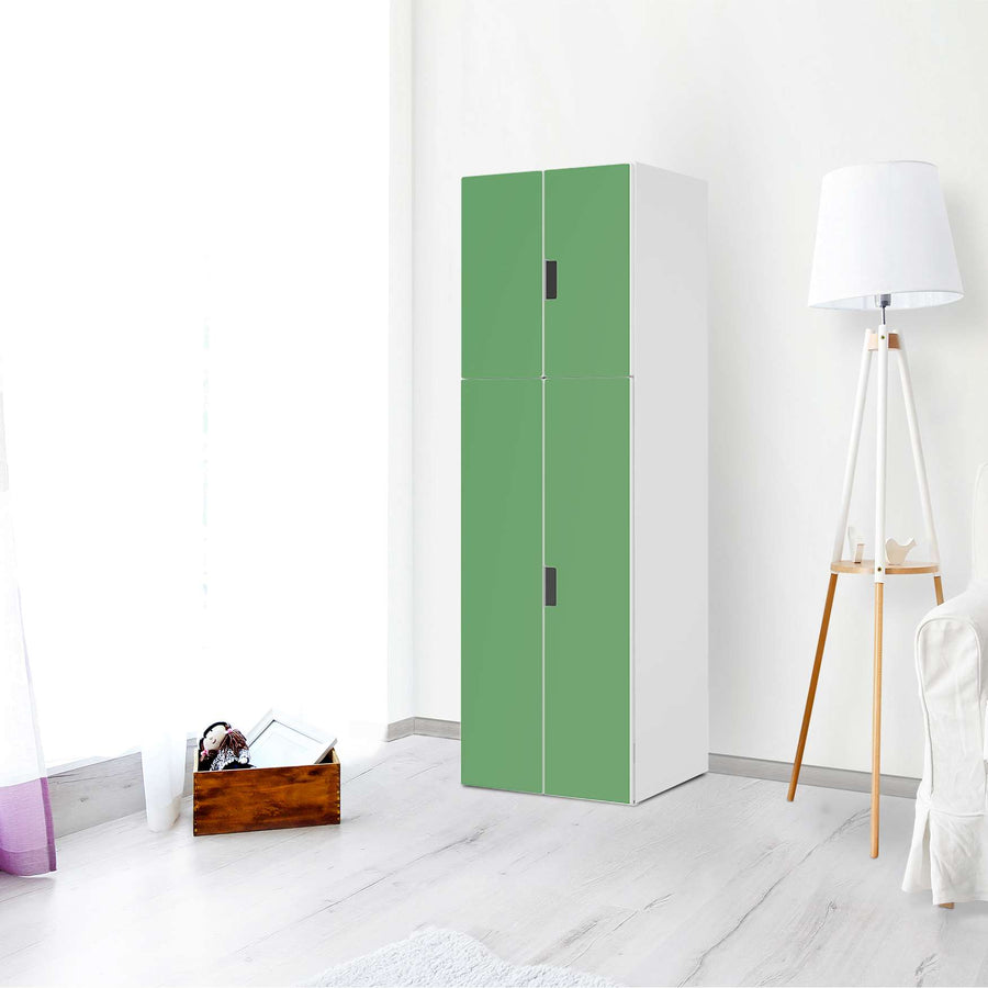 Selbstklebende Folie Grün Light - IKEA Stuva kombiniert - 2 große Türen und 2 kleine Türen (Kombination 2) - Wohnzimmer