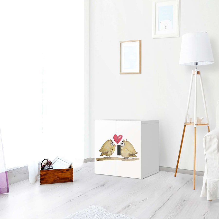 Selbstklebende Folie 2 kleine Eulen - IKEA Stuva Schrank - 2 kleine Türen - Kinderzimmer