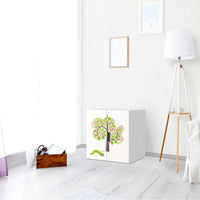 Selbstklebende Folie Blooming Tree - IKEA Stuva Schrank - 2 kleine Türen - Kinderzimmer